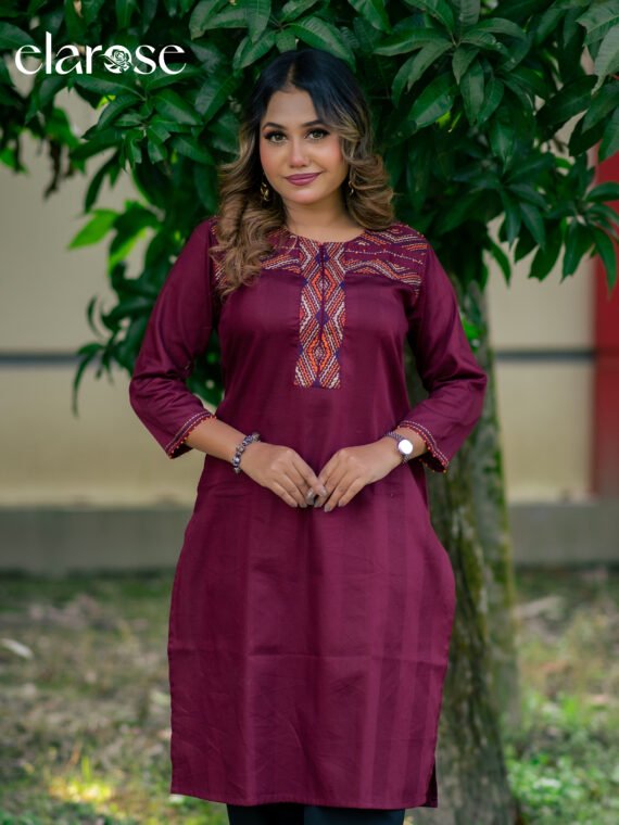 Premium Kurti (Crimson Tree) | Hand Stitched