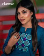 Premium Kurti (Mystic Teal) | Hand Stitched