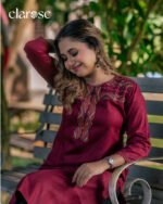 Premium Kurti (Crimson Tree) | Hand Stitched