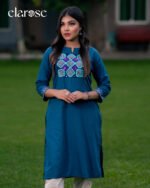 Premium Kurti (Mystic Teal) | Hand Stitched