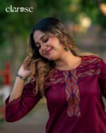 Premium Kurti (Crimson Tree) | Hand Stitched