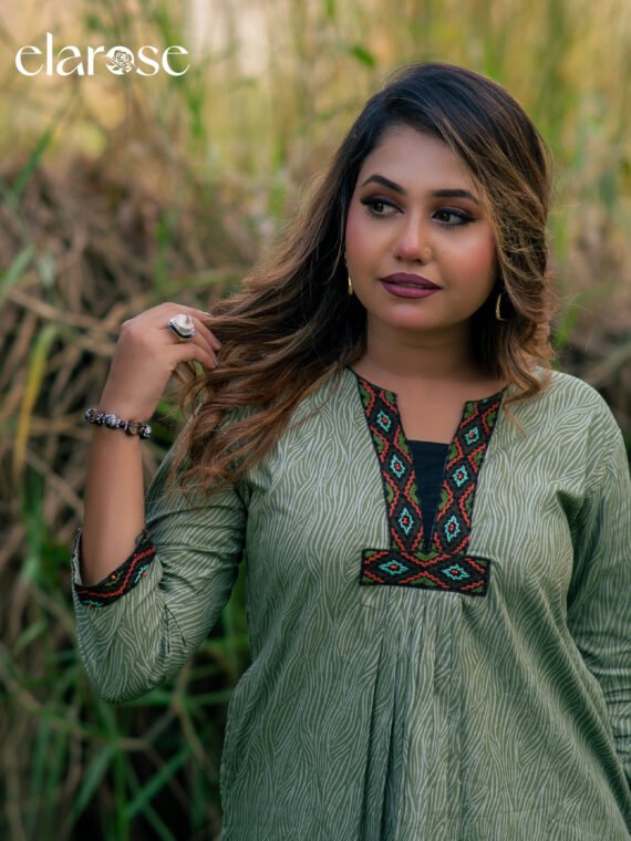 Premium Kurti (Terra Wave) | Hand Stitched