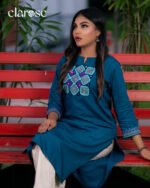 Premium Kurti (Mystic Teal) | Hand Stitched