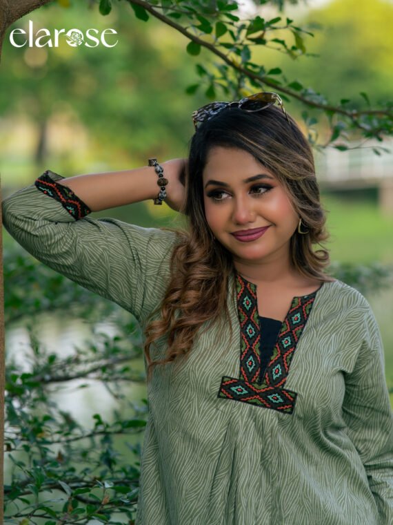 Premium Kurti (Terra Wave) | Hand Stitched