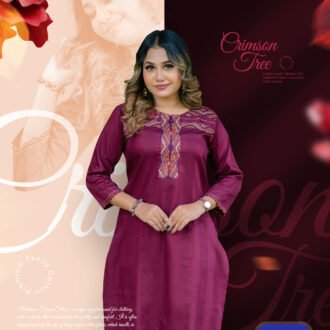 Premium Kurti (Crimson Tree) | Hand Stitched