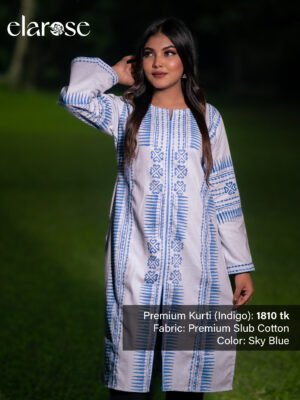 Premium Kurti (Indigo) | Hand Stitched