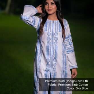Premium Kurti (Indigo) | Hand Stitched