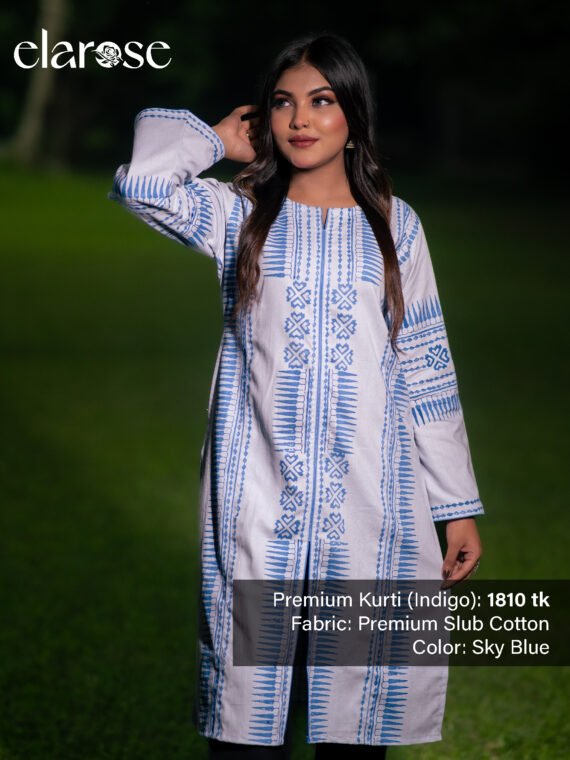 Premium Kurti (Indigo) | Hand Stitched
