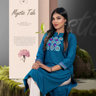 Premium Kurti (Mystic Teal) | Hand Stitched