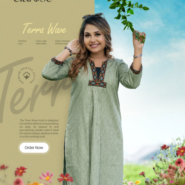 Premium Kurti (Terra Wave) | Hand Stitched